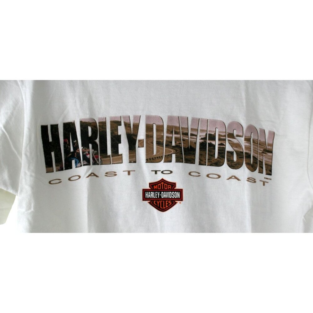 New Harley-Davidson Firenze "Coast To Coast" 2002  White Graphic T-Shirt Mens Me